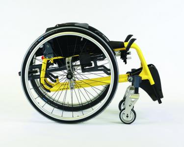 Manual wheelchair Invacare Action 5 folded backrest yellow frame