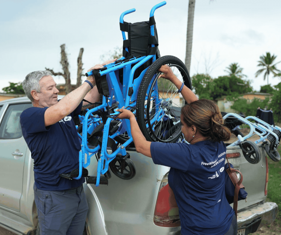Geoff Purtill Invacare visiting Dominion Republic supporting Free Wheelchair Mission