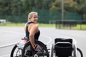 Hannah Cockroft race track Kuschall ambassador