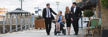 Invacare TDX SP NB power wheelchair in motion, the marina