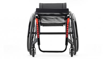 The KSL manual wheelchair black red frame