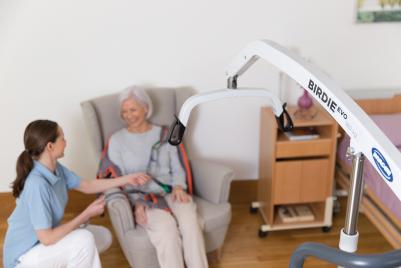 The Invacare Birdie Evo patient lifter